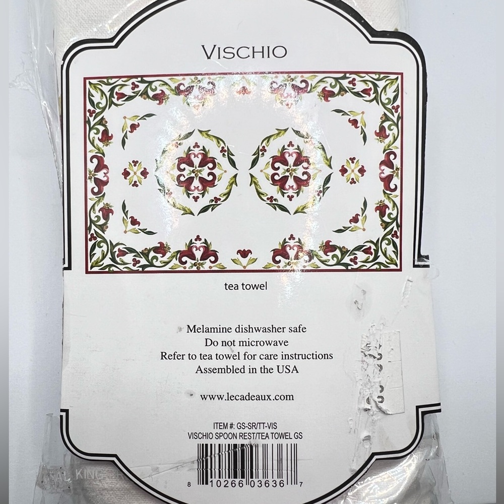 Le Cadeaux Art de La Table Vischio Melamine Spoon Rest & Tea Towel Set Floral - Picture 3 of 10